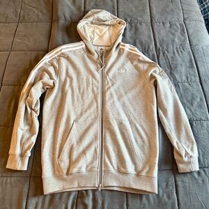 Adidas Men's Light Gray Zip-Up Sweater